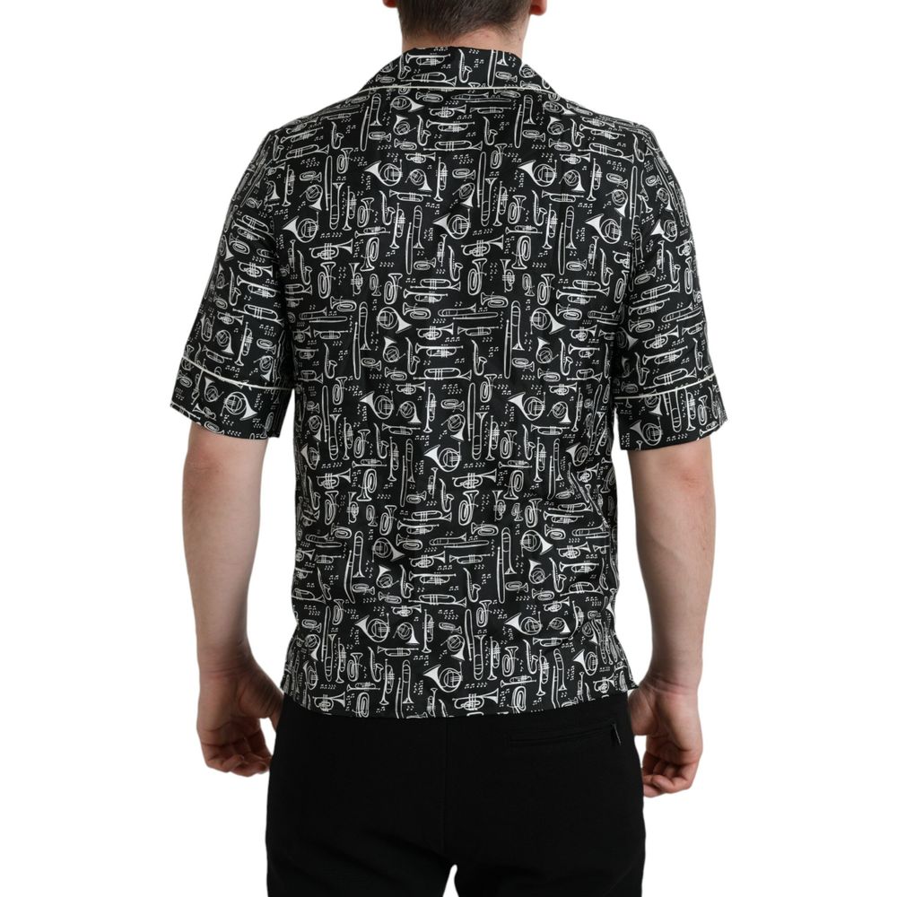 T-shirt en soie noire Dolce &amp; Gabbana