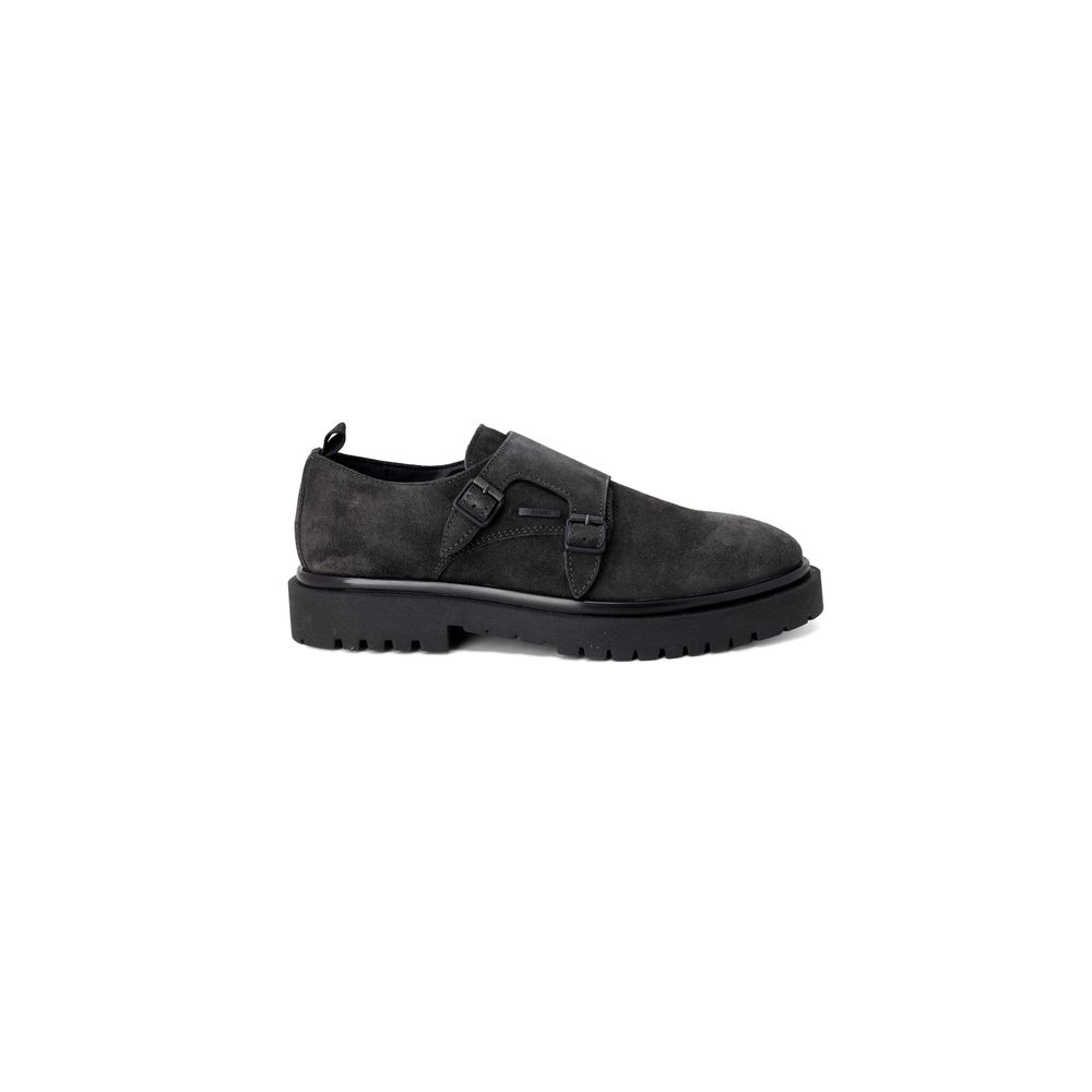 Antony Morato Black Leather Flat Slip On Shoes for Men