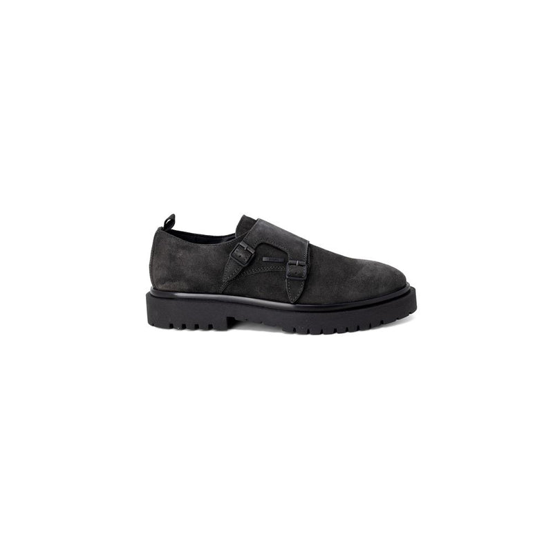 Antony Morato Black Leather Flat Slip On Shoes for Men