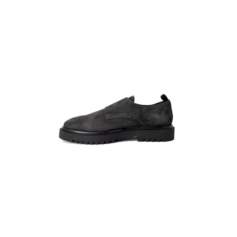 Antony Morato Black Leather Flat Slip On Shoes for Men