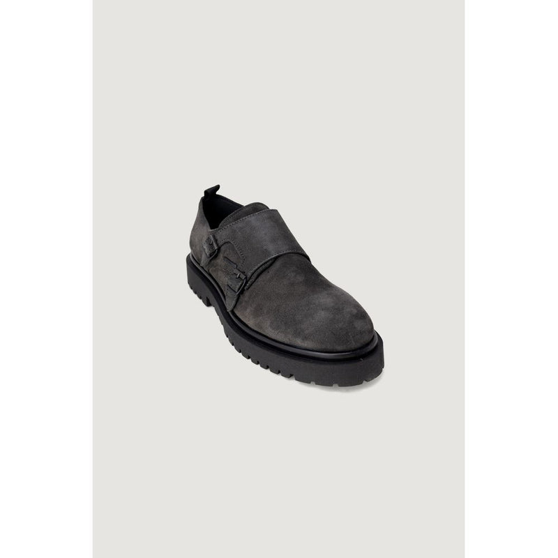 Antony Morato Black Leather Flat Slip On Shoes for Men