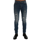 Jean et pantalon en coton bleu Frankie Morello