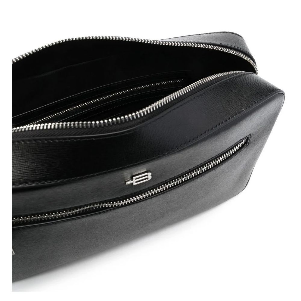 Sac à bandoulière en cuir de veau noir Baldinini Trend