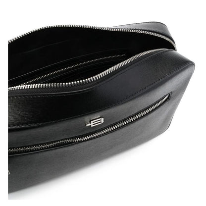 Sac à bandoulière en cuir de veau noir Baldinini Trend