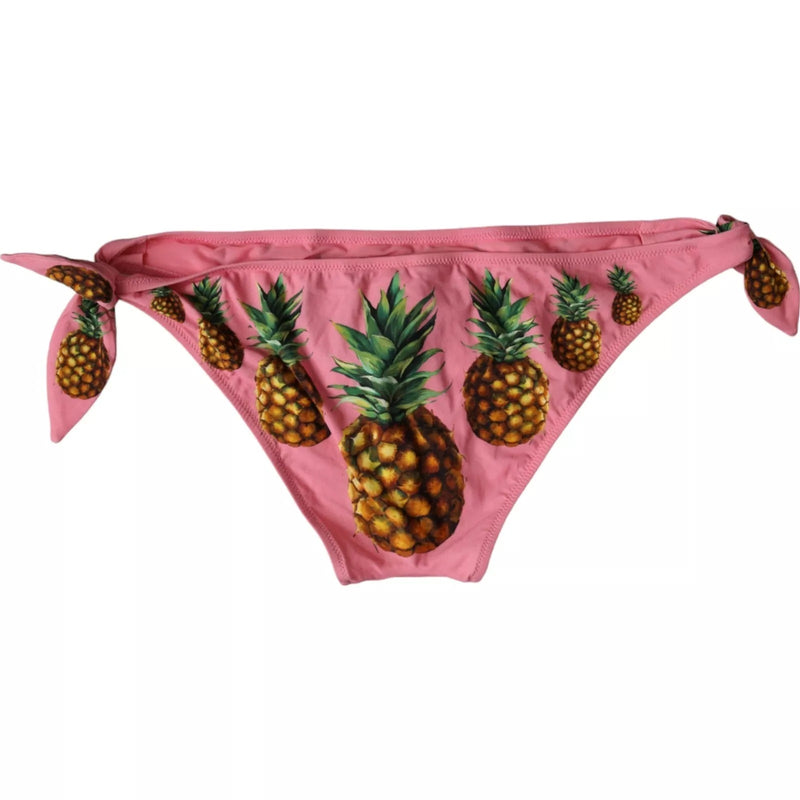 Dolce & Gabbana Pink Pineapple Bikini Bottom Swimwear