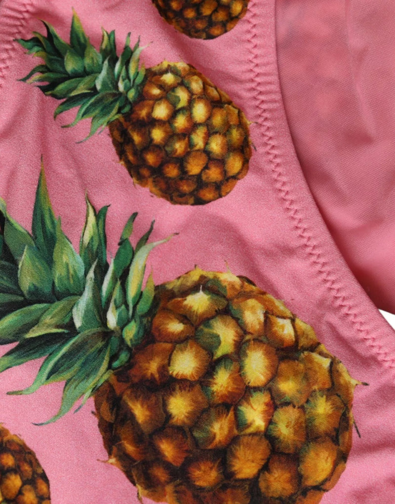Dolce & Gabbana Pink Pineapple Bikini Bottom Swimwear