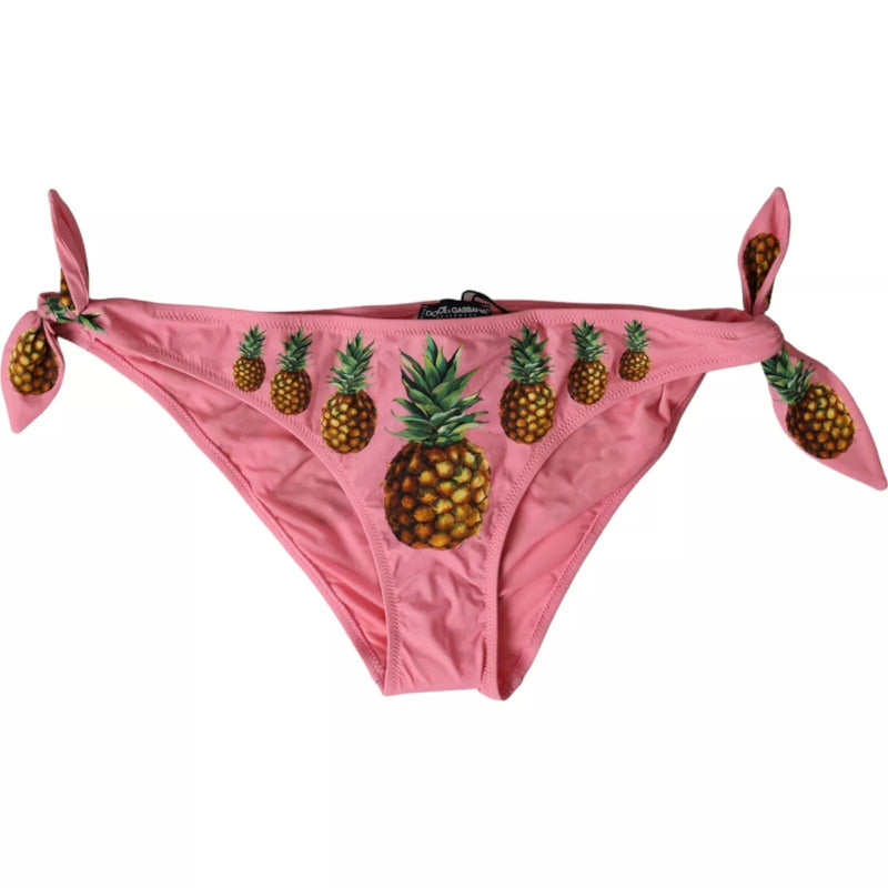 Dolce & Gabbana Pink Pineapple Bikini Bottom Swimwear