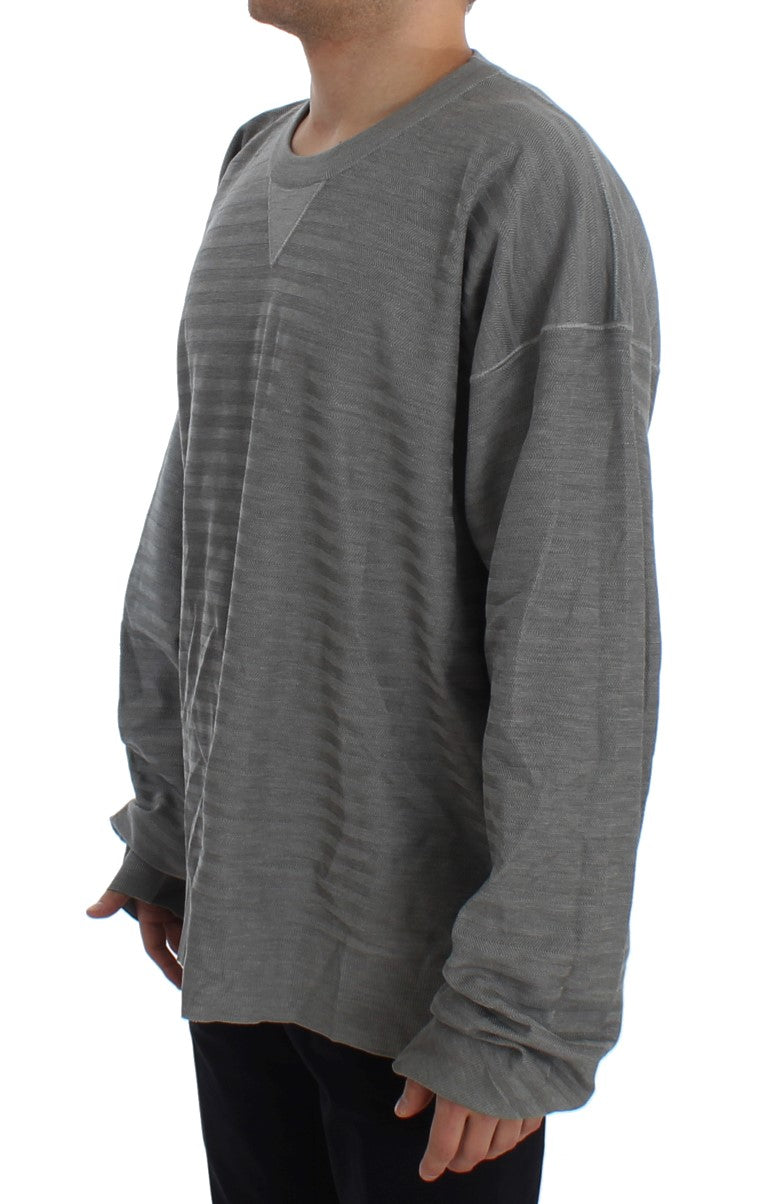 Pull en soie gris à col rond de Dolce &amp; Gabbana