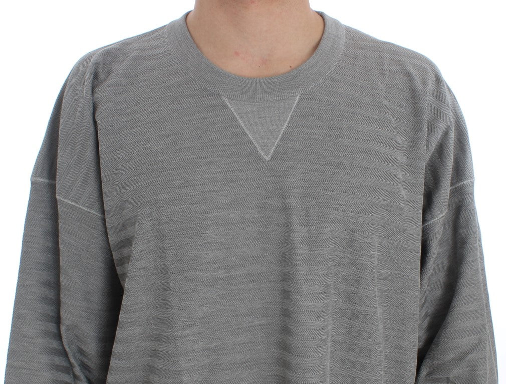 Pull en soie gris à col rond de Dolce &amp; Gabbana
