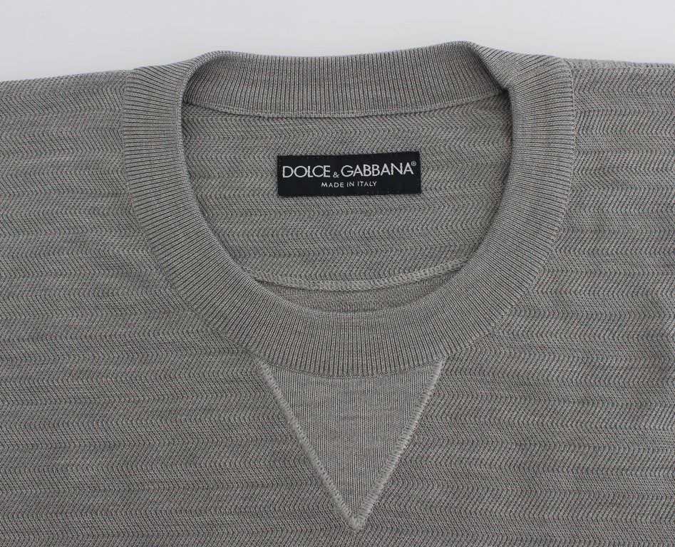 Pull en soie gris à col rond de Dolce &amp; Gabbana