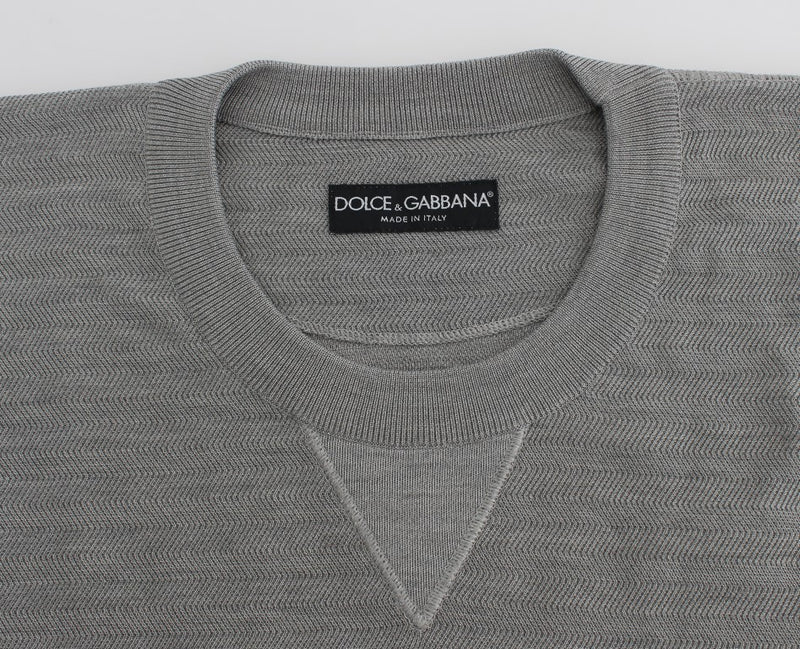 Dolce &amp; Gabbana grijze crewneck-trui van zijde