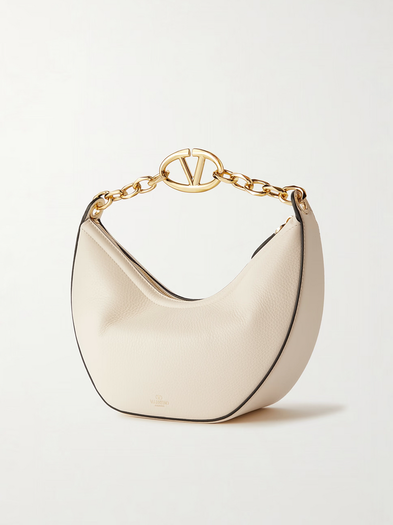 Sac à épaule Valentino Garavani Vlogo en cuir ivoire