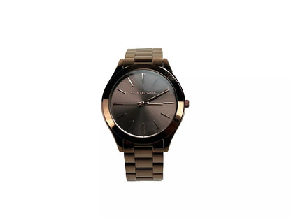 Montre Michael Kors Slim Runway en acier inoxydable marron MK3418