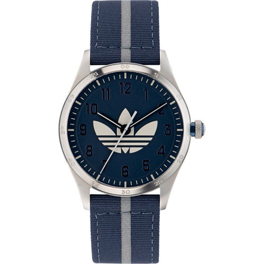Adidas Blauw Stoffen Horloge