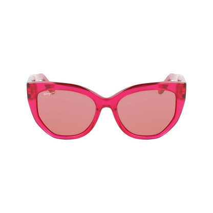 Lunettes de soleil Ferragamo en acétate rouge