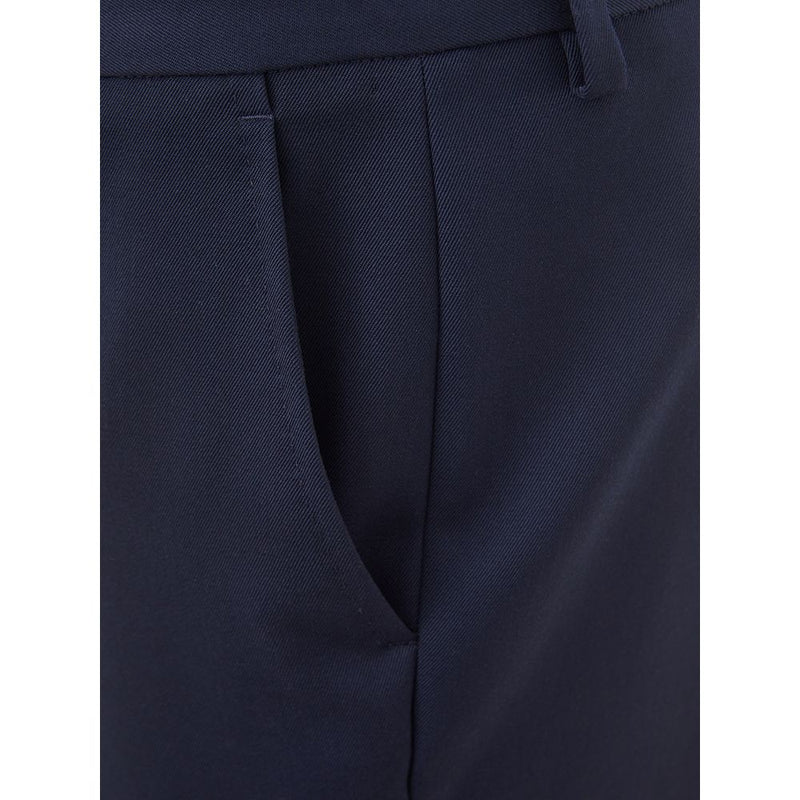Lardini Elegant Blue Wool Pants for Women - Timeless Italian Style