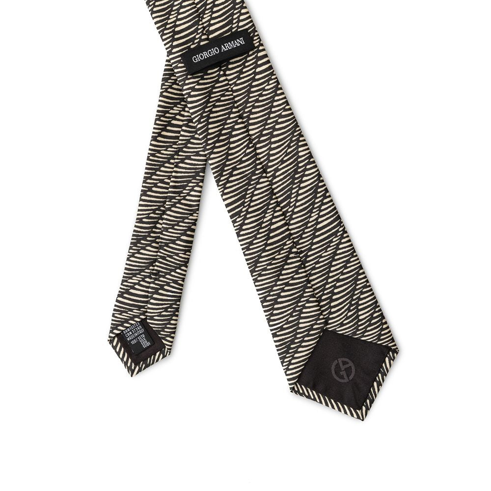Cravate en soie noir et blanc de Giorgio Armani