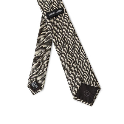 Cravate en soie noir et blanc de Giorgio Armani