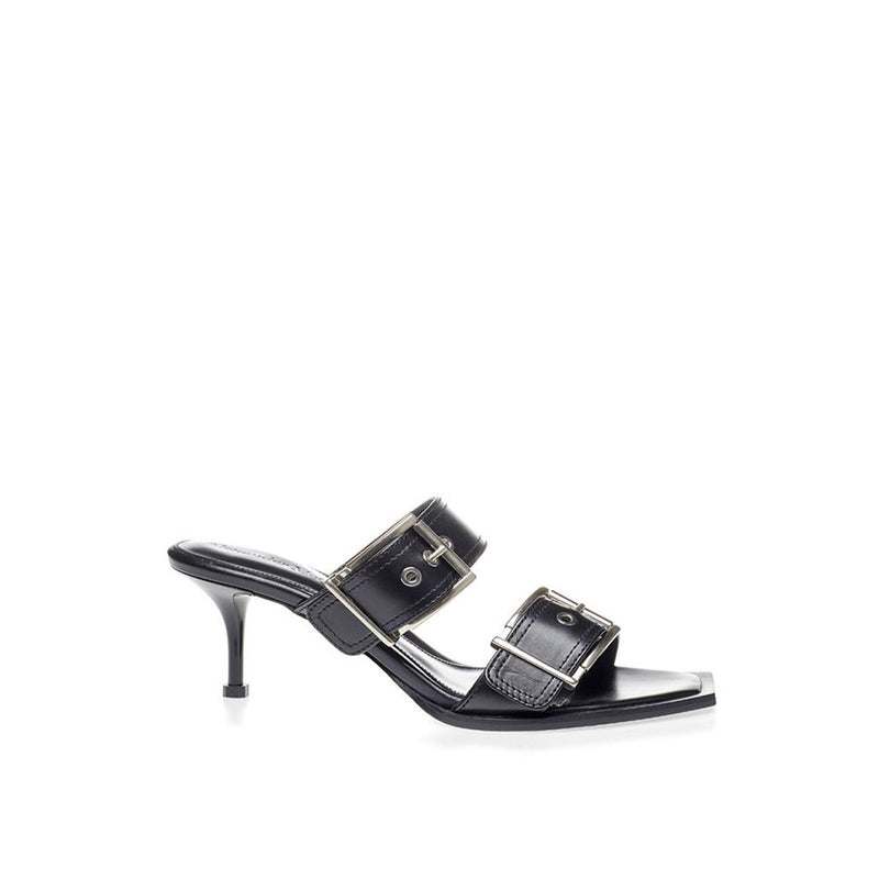 Alexander McQueen Sandales en Cuir Noir pour Femmes