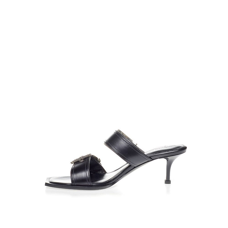 Alexander McQueen Sandales en Cuir Noir pour Femmes