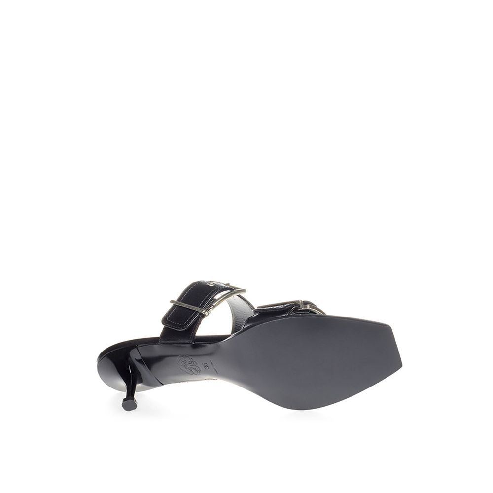 Alexander McQueen Sandales en Cuir Noir pour Femmes