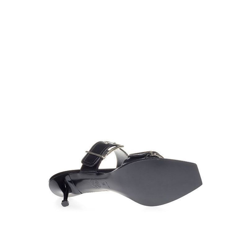Alexander McQueen Sandales en Cuir Noir pour Femmes