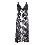 Robe Élégante Noire en Viscose Lardini pour Femme