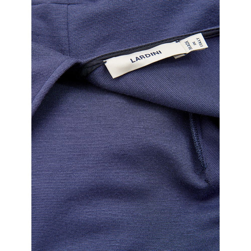 Lardini Blue Viscose Long Dress with V-Neck
