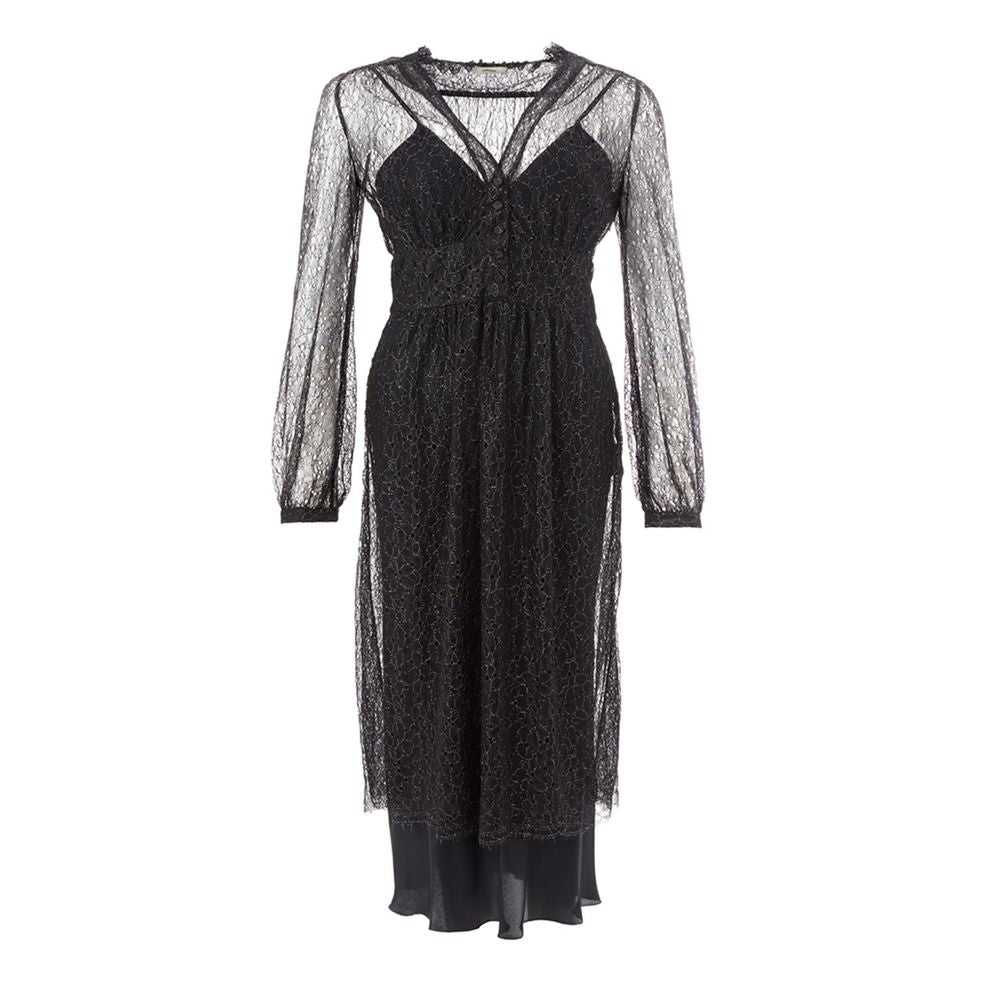 Lardini Elegant Black Nylon Dress - Un Style Italien Intemporel