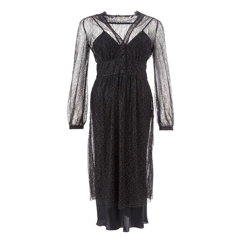Lardini Elegant Black Nylon Dress - Timeless Italian Style