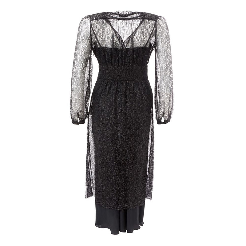Lardini Elegant Black Nylon Dress - Timeless Italian Style