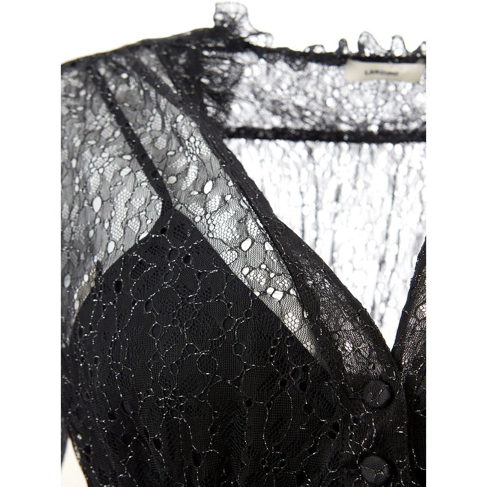 Lardini Elegant Black Nylon Dress - Un Style Italien Intemporel