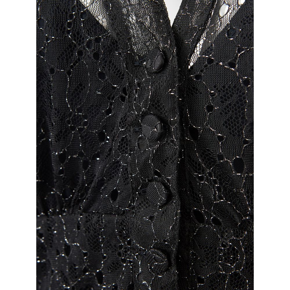 Lardini Elegant Black Nylon Dress - Un Style Italien Intemporel