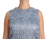 Robe Dolce &amp; Gabbana bleu clair à franges