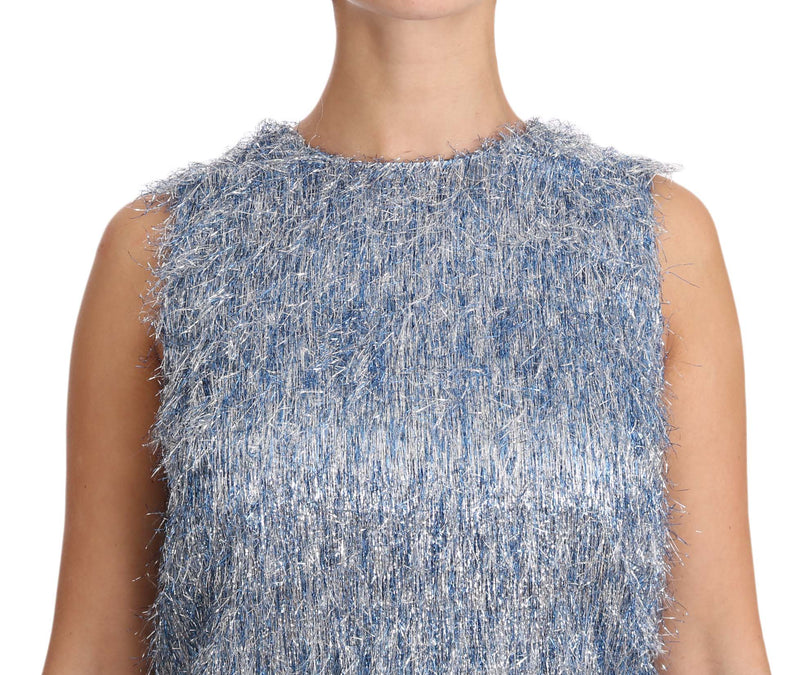 Robe Dolce &amp; Gabbana bleu clair à franges