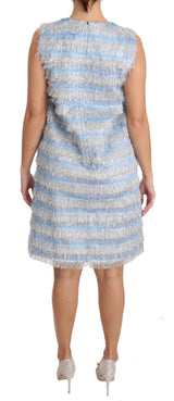 Robe Dolce &amp; Gabbana bleu clair argentée à bretelles