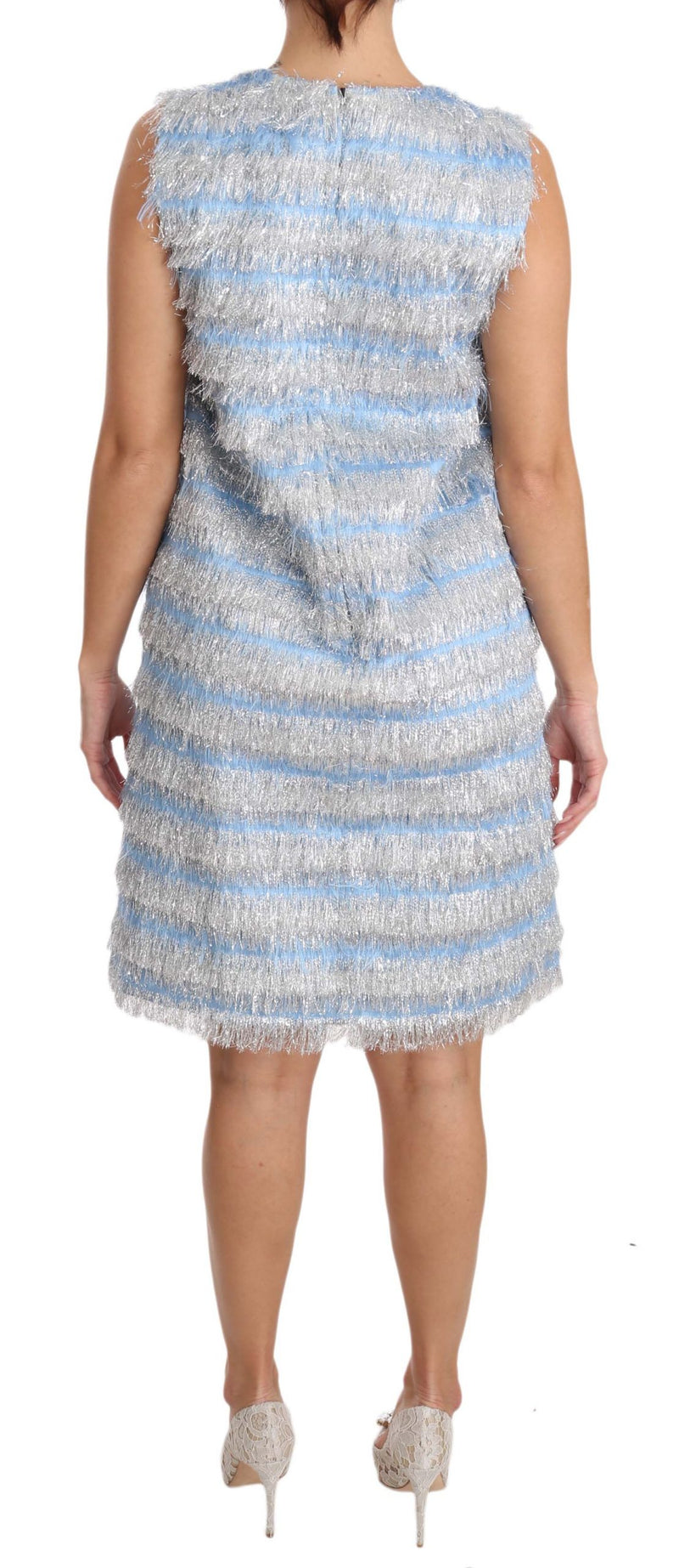 Robe Dolce &amp; Gabbana bleu clair argentée à bretelles