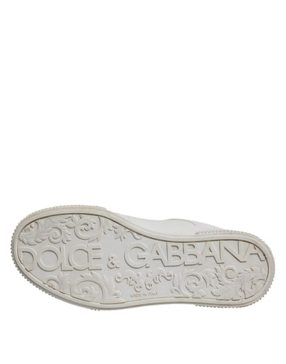 Dolce & Gabbana White Miami Leather Low Top Sneakers Shoes