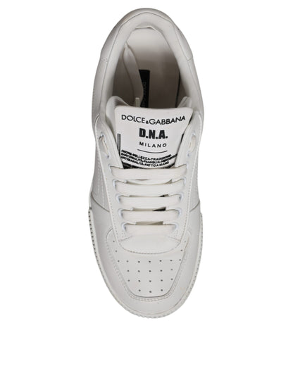 Dolce & Gabbana White Miami Leather Low Top Sneakers Shoes