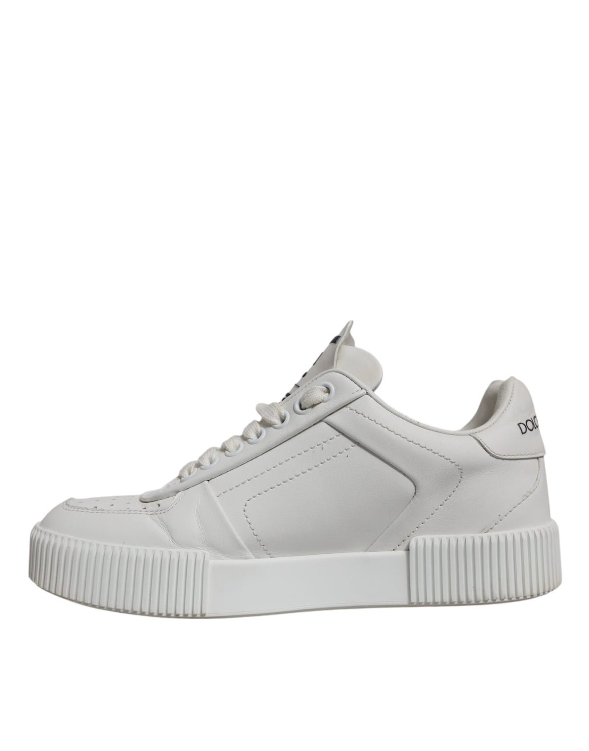 Dolce & Gabbana White Miami Leather Low Top Sneakers