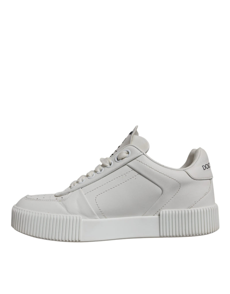 Dolce & Gabbana White Miami Leather Low Top Sneakers