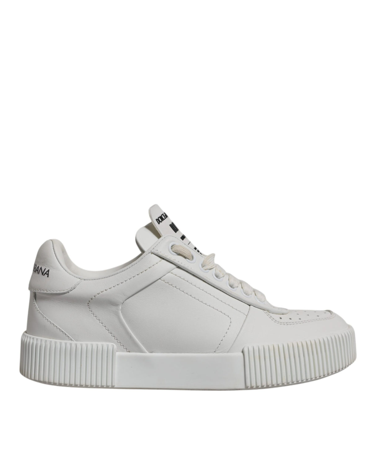 Dolce & Gabbana White Miami Leather Low Top Sneakers
