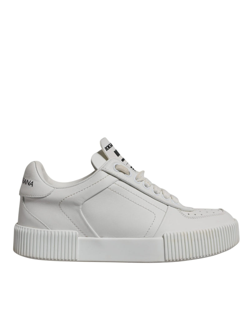 Dolce & Gabbana White Miami Leather Low Top Sneakers