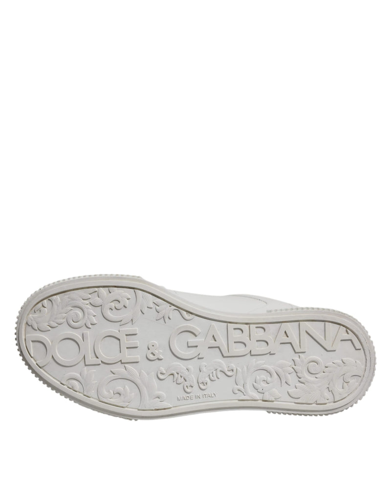 Dolce & Gabbana White Miami Leather Low Top Sneakers