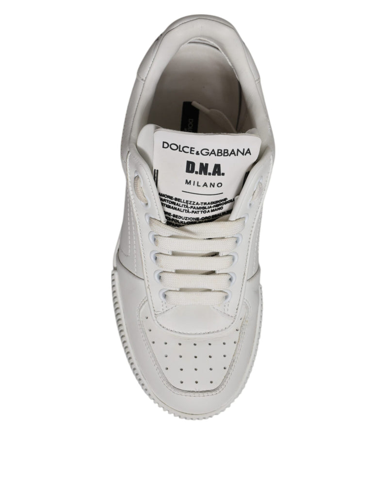 Dolce & Gabbana White Miami Leather Low Top Sneakers