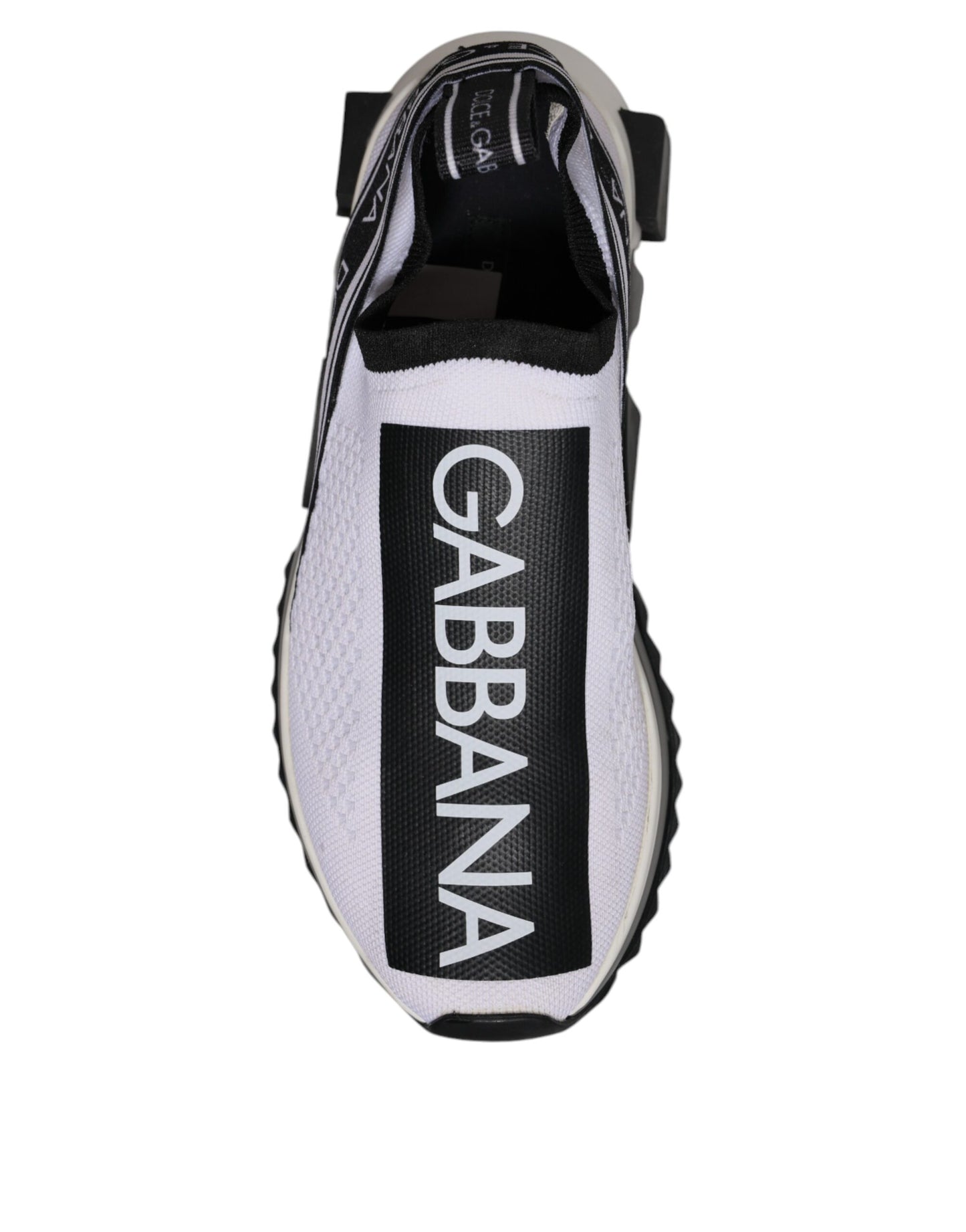 Dolce & Gabbana witte en zwarte Sorrento sneakers, instapschoenen
