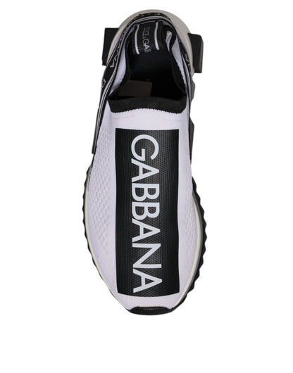 Dolce & Gabbana witte en zwarte Sorrento sneakers, instapschoenen