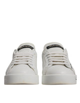 Dolce & Gabbana Portofino Sneakers en Cuir Blanc et Bleu