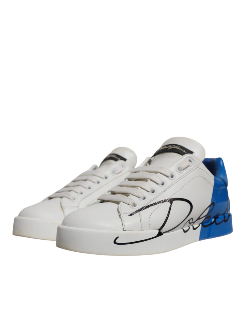 Dolce & Gabbana Portofino Sneakers Blanc et Bleu