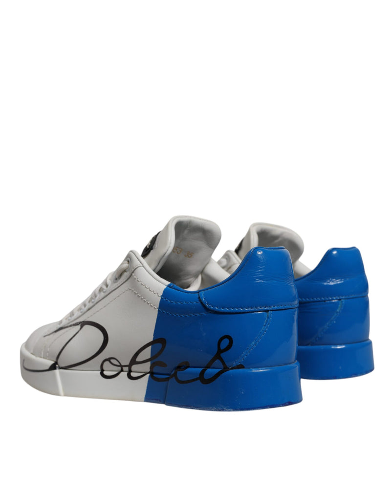 Dolce & Gabbana Portofino Sneakers Blanc et Bleu
